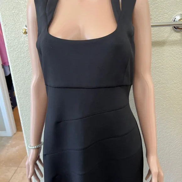 layered tiered dress Applique Halter Tiered Slit Gown by Poly USA 9618 XS / Red